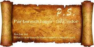 Partenschlager Sándor névjegykártya